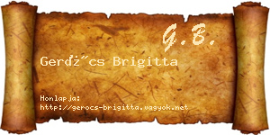 Gerócs Brigitta névjegykártya